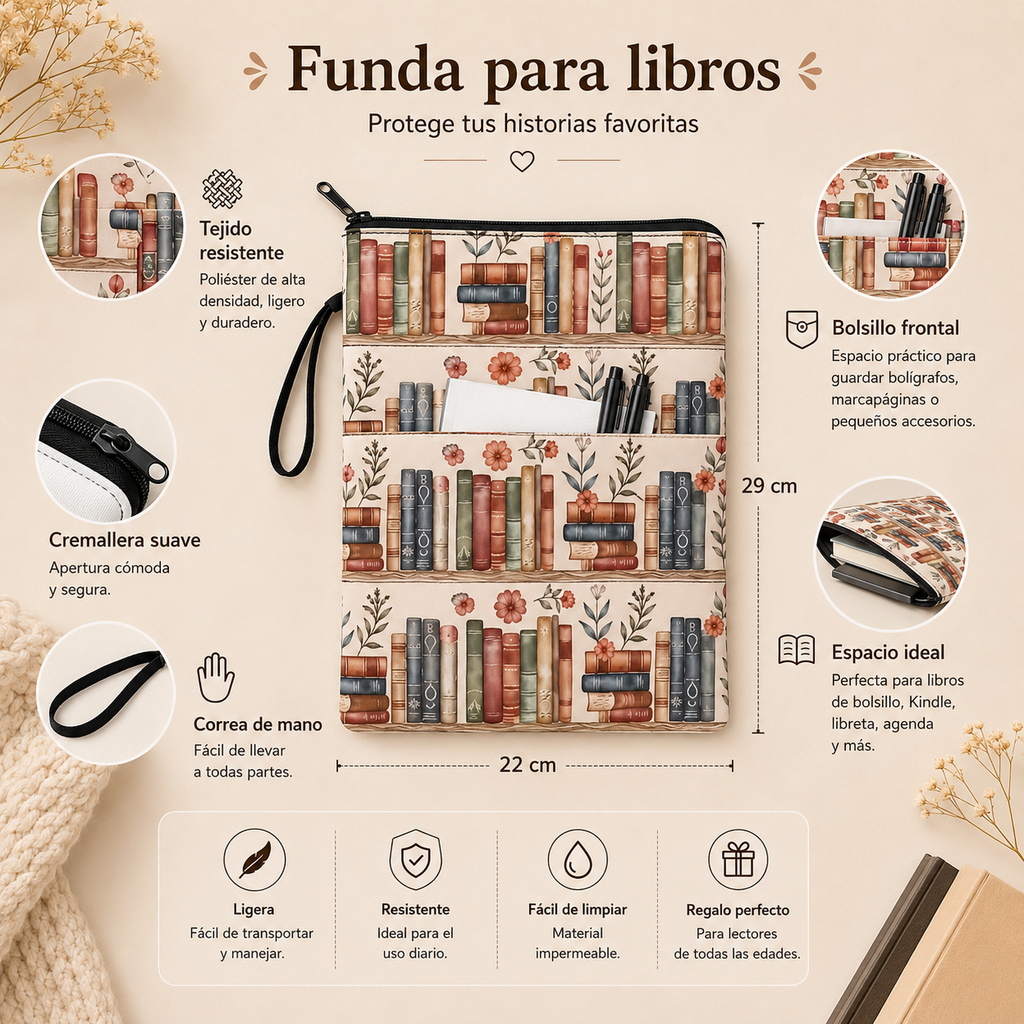 Funda "biblioteca vintage"
