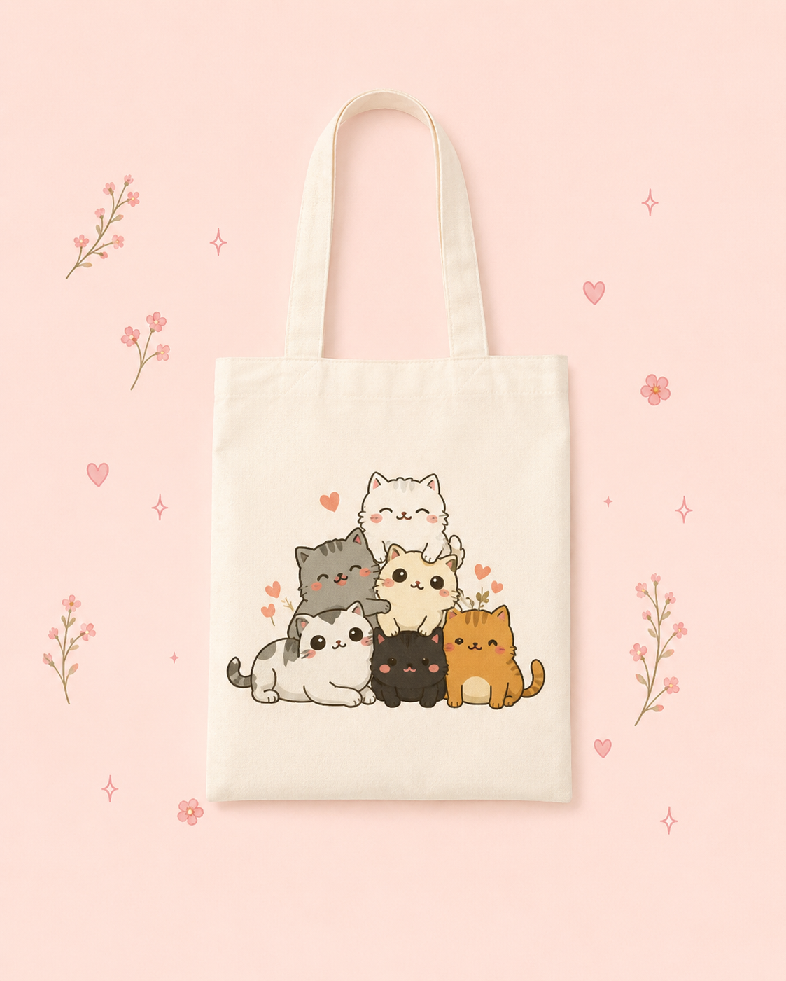 Tote Bag estampado gatitos